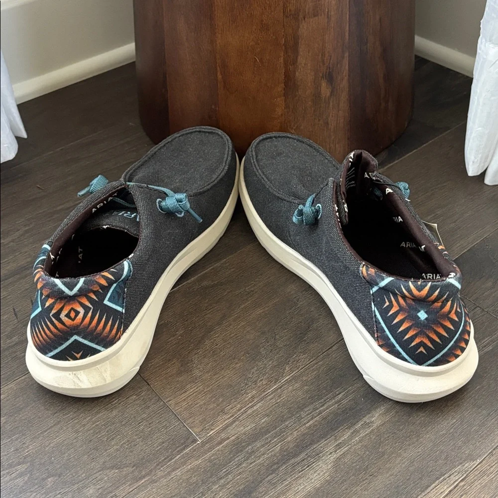 Ariat Hilo Stretch Lace Charcoal Blue/Blue Aztec,FLX Foam Sole,cushioned insole